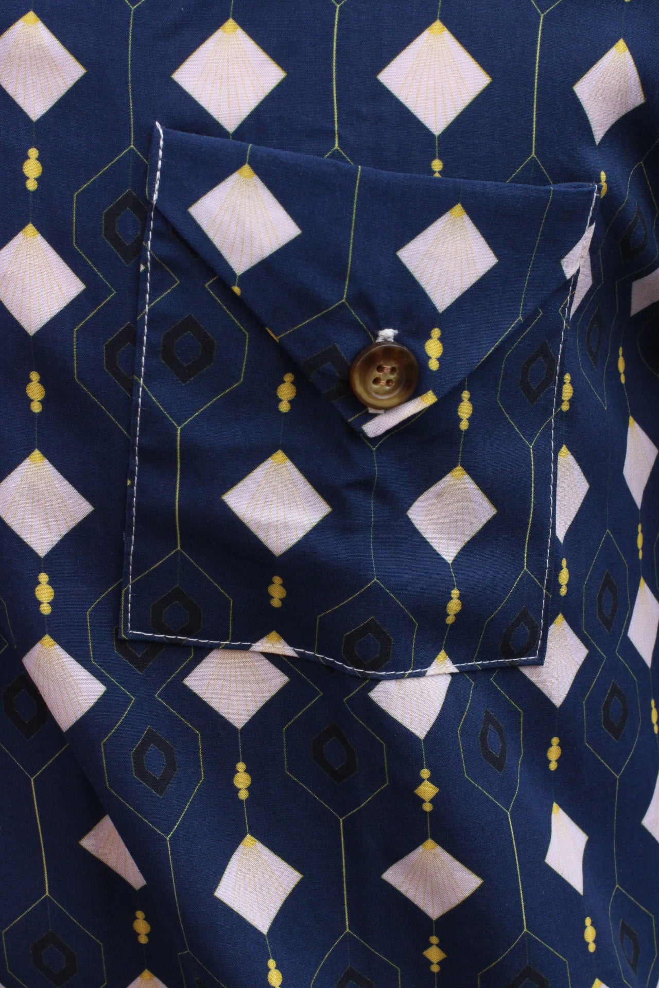 Navy Retro Wallpaper Bowler