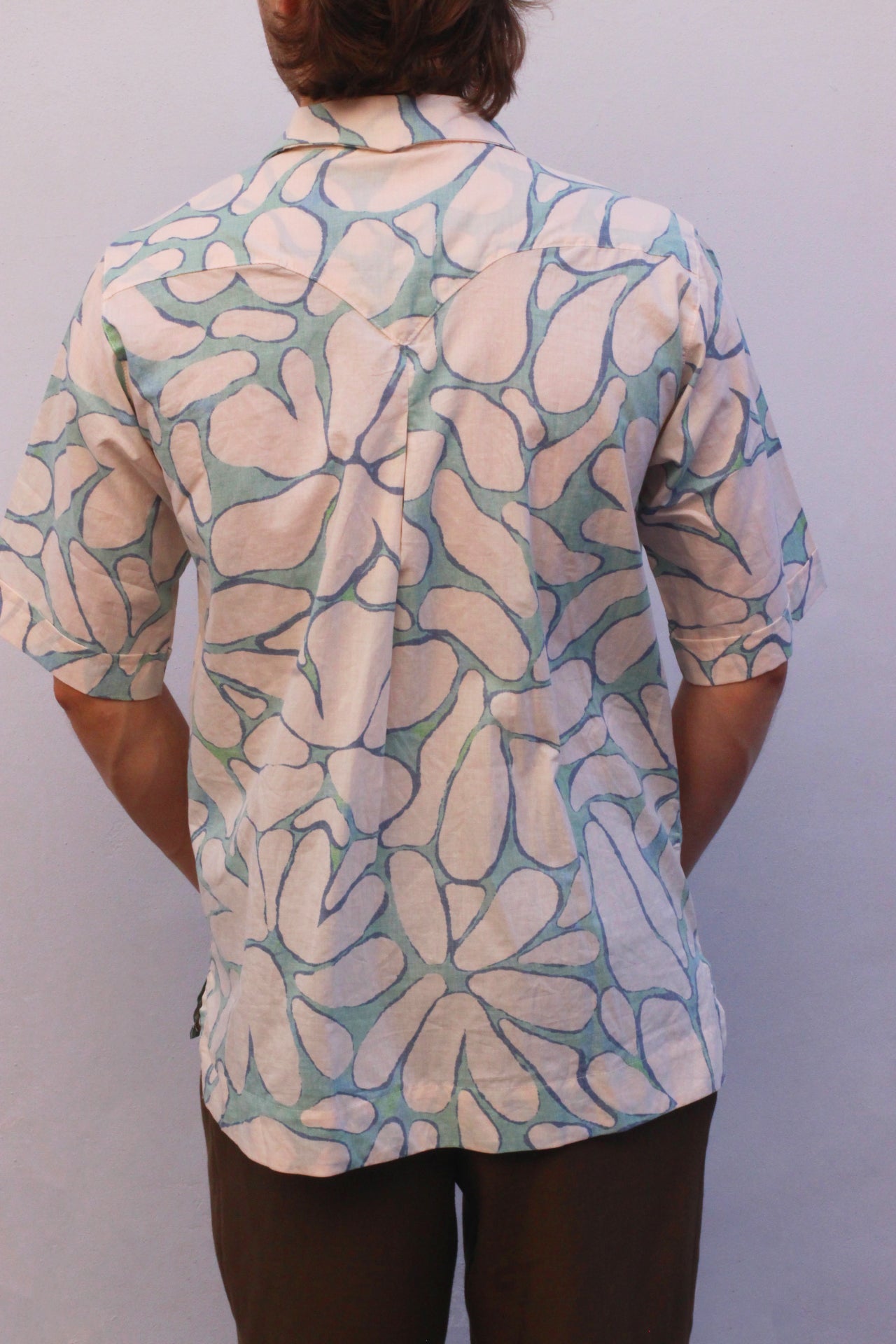 Cream Blue Cotton Bowler