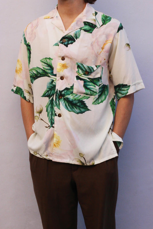 Cream and Green Floral Bowler