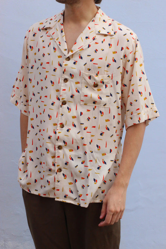 Cream Retro Wallpaper Viscose Bowler