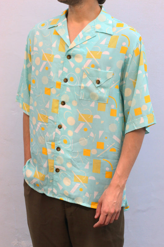 Cyan Retro Wallpaper Viscose Bowler