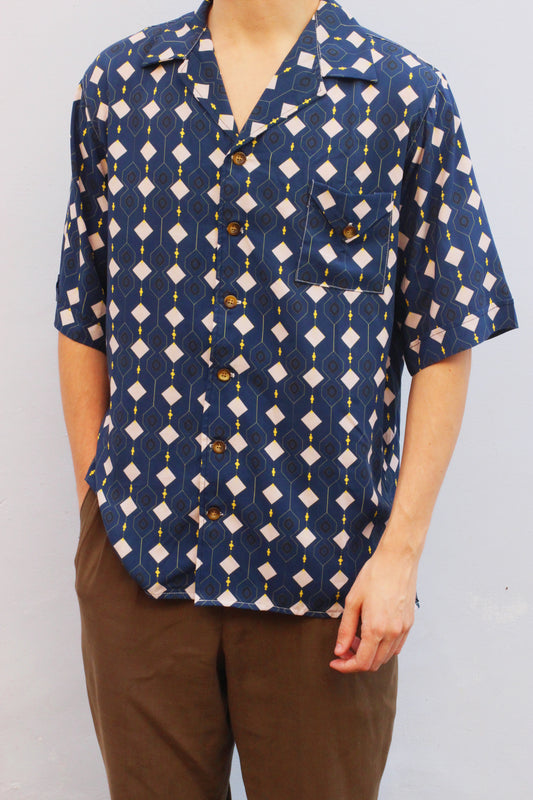 Navy Retro Wallpaper Bowler