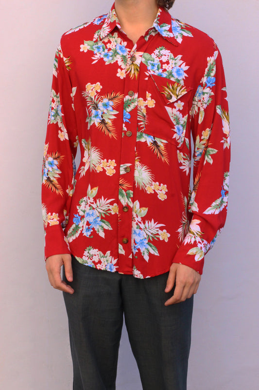 Red Floral Long Sleeve