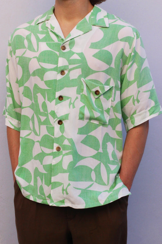 White and Green Retro Wallpaper Bowler